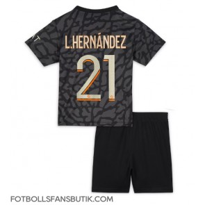 Paris Saint-Germain Lucas Hernandez #21 Replika Tredje Tröja Barn 2023-24 Kortärmad (+ Korta byxor)